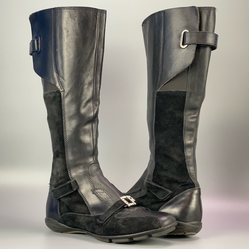 Cesare Paciotti Leather and Suede Tall Boots